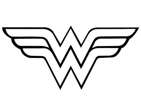 Printable Black and White Logo - Wonder Woman Logo coloring page | Free Printable Coloring Pages