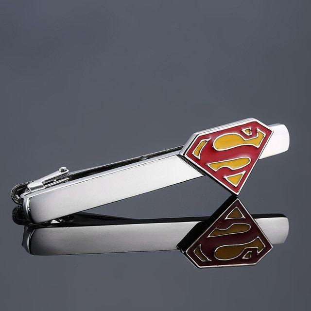 Red Yellow Superman Logo - C MAN Brand jewelry Men's Tie clip Superheroes red yellow Superman ...