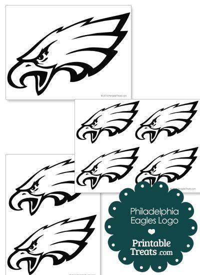 Printable Black and White Logo - Printable Philadelphia Eagles Logo Template from PrintableTreats.com