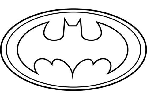 Printable Black and White Logo - Batman Logo coloring page