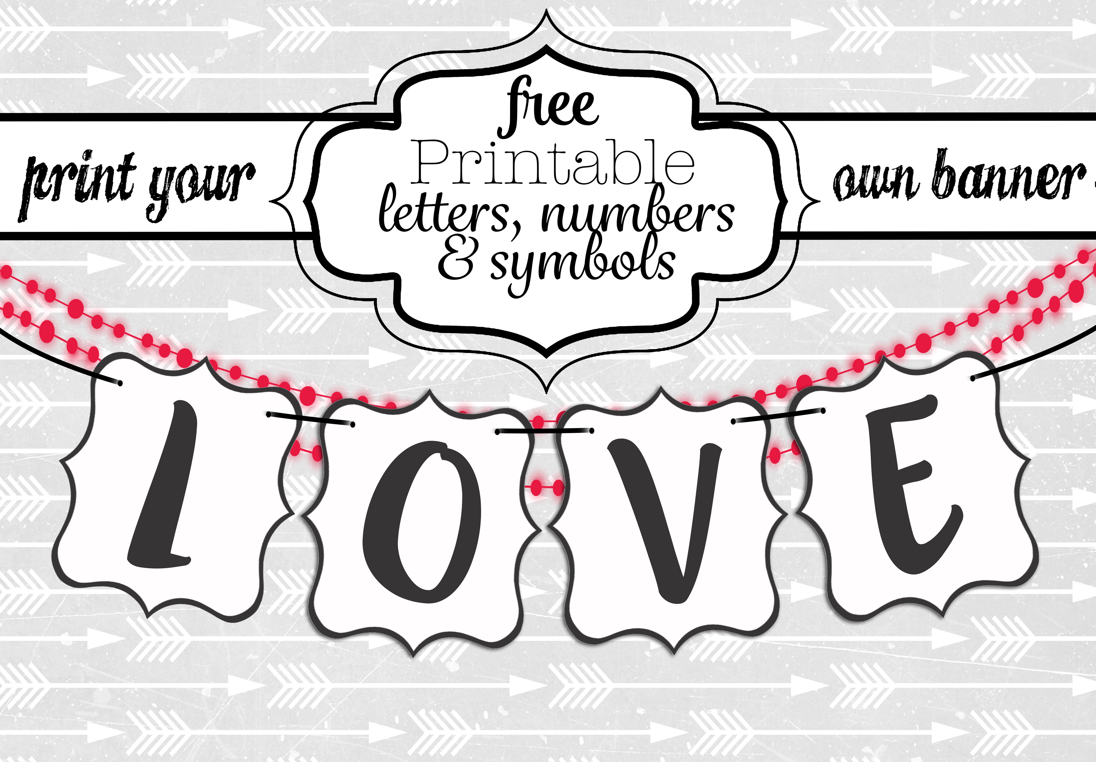 Printable Black and White Logo - Free Printable Black and White Banner Letters