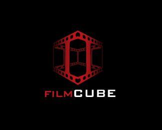 Red Film Logo - film cube Designed