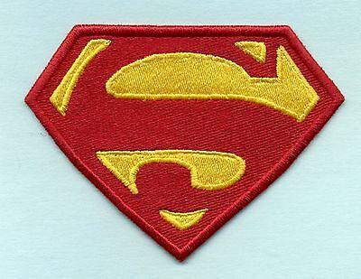 Red Yellow Superman Logo - Small Embroidered Red & Yellow Superman 'S' Logo Patch