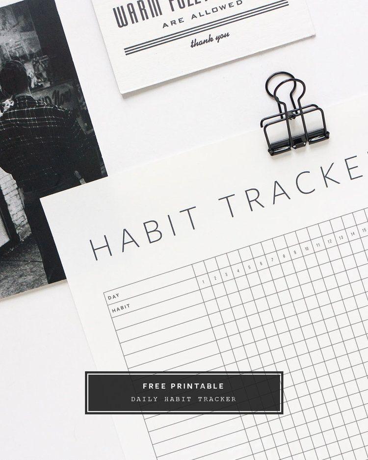 Printable Black and White Logo - Free Printable Habit Tracker | Evermore Paper Co.