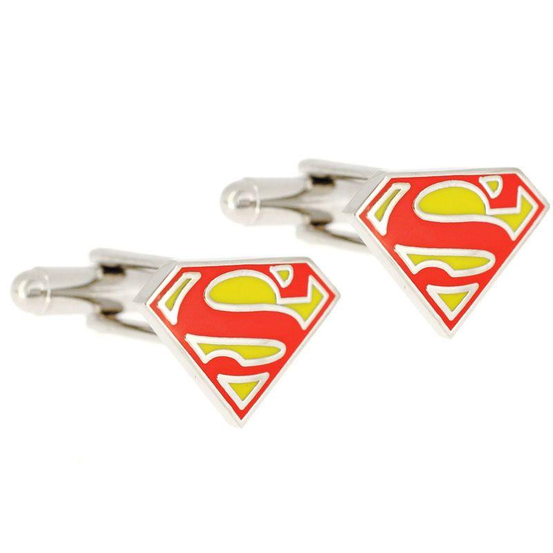 Yellow Superman Logo - Officially Licensed Red & Yellow Superman Logo Cufflinks ...
