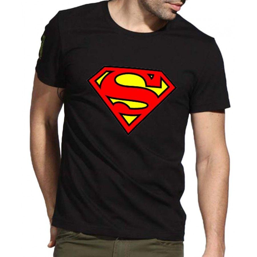 Red Yellow Superman Logo - Red and Yellow Superman Logo Black T-Shirt