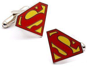 Red Yellow Superman Logo - Classic Red and Yellow Superman Logo Cufflinks