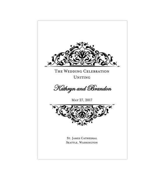 Printable Black and White Logo - Wedding Program Templates DIY Printable Order of Service