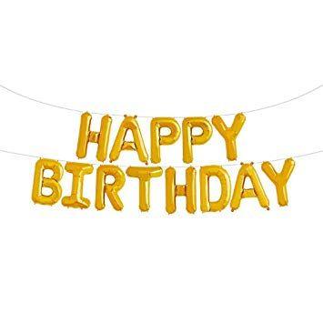 Gold Black and White Construction Logo - Happy Birthday Letter Party Balloons Banner, Construction