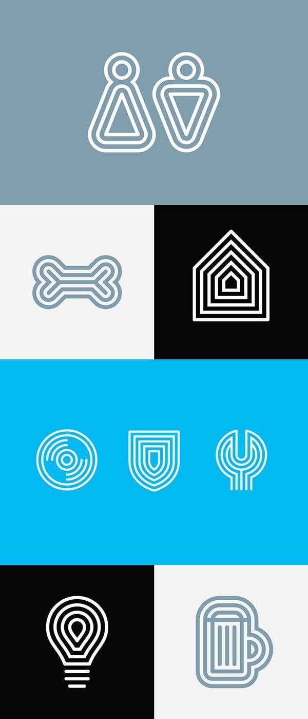 Hidden Icons in Logo - Erzsebet Square Identity by Hidden Characters, via Behance | icons ...