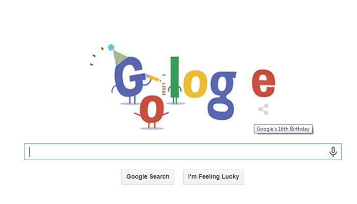 Cute Google Logo - Google's 16th Birthday: The Internet giant wishes itself with a cute ...