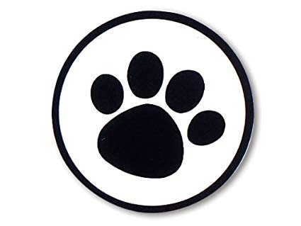 Black Paw Logo - Dog Animal Paw Print Sticker 1 1 2 Black Clear