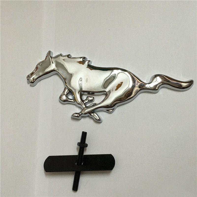 Stallion Car Logo - 2019 3D Silver Horse Logo Metal Alloy Car Auto Front Hood Grille ...