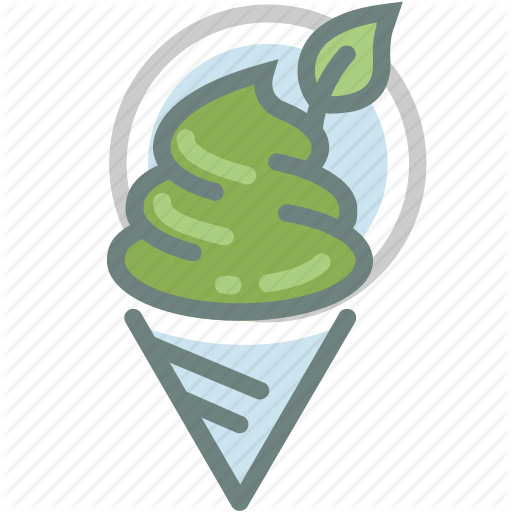 Ice Cream Green Leaf Logo - Cone, dessert, green tea, ice cream, leaf, leaves, marcha icon