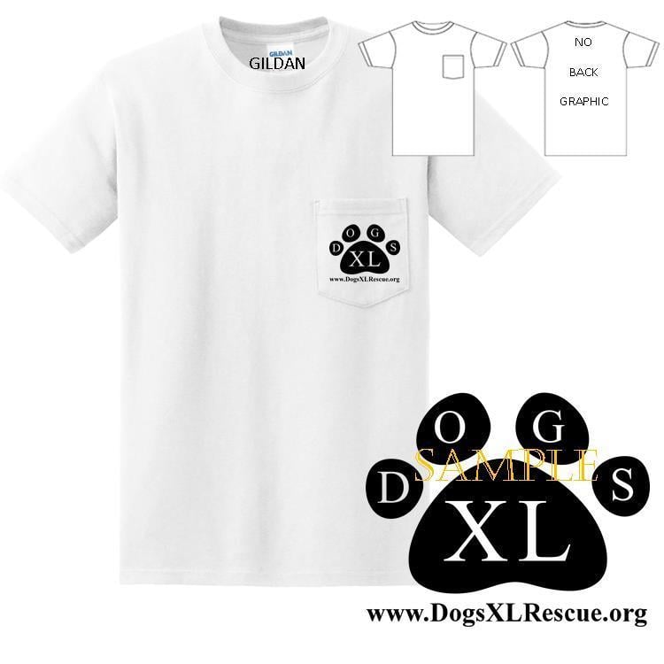 Black Paw Logo - Dogs XL Rescue Web Address Black Paw Pocket Logo Only Graphic White ...