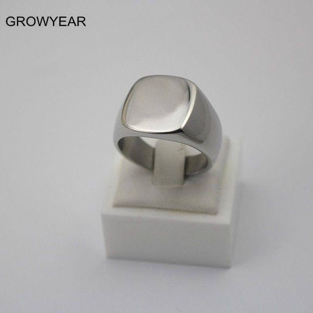 Silver Square Logo - Factory Make Your Own Logo Design Stainless Steel Rings Anniversary