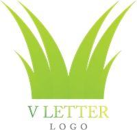 Grass Logo - V Grass Letter Green Logo Vector (.AI) Free Download