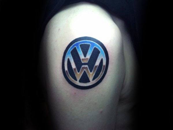 Cool VW Logo - 50 Volkswagen VW Tattoos For Men - Automotive Design Ideas