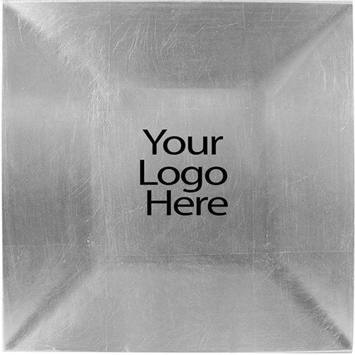 Silver Square Logo - Vinyl Adhesive Silver Square Charger, Case of 12 - Tabletop Classics