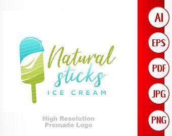 Ice Cream Green Leaf Logo - Ice cream logo