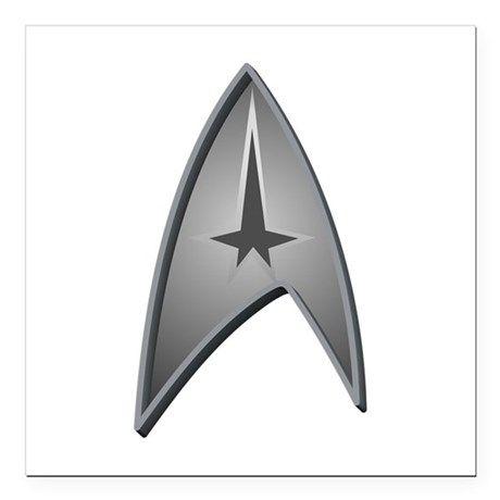 Silver Square Logo - STAR TREK Logo silver Square Car Magnet 3 x 3