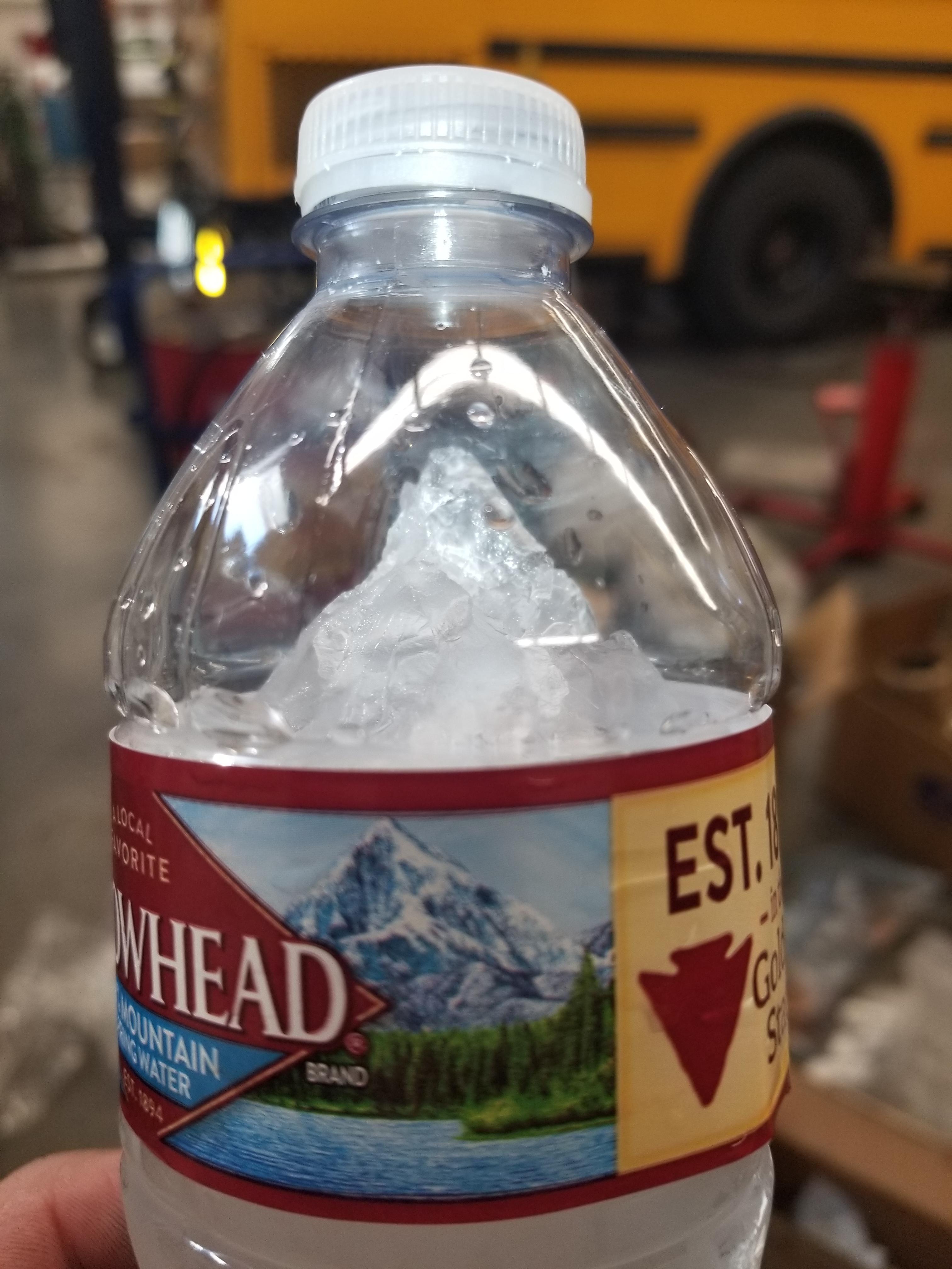Water Bottle Ice Mountain Logo - This water bottle created the mountain that advertises it