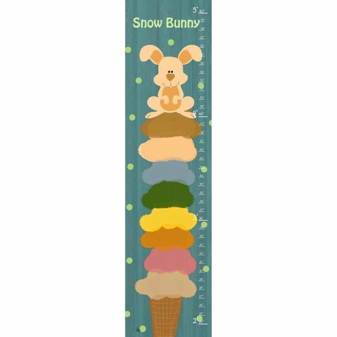 Ice Cream Green Leaf Logo - Green Leaf Art Bunny Ice Cream Growth Chart in Teal | Bed Bath & Beyond