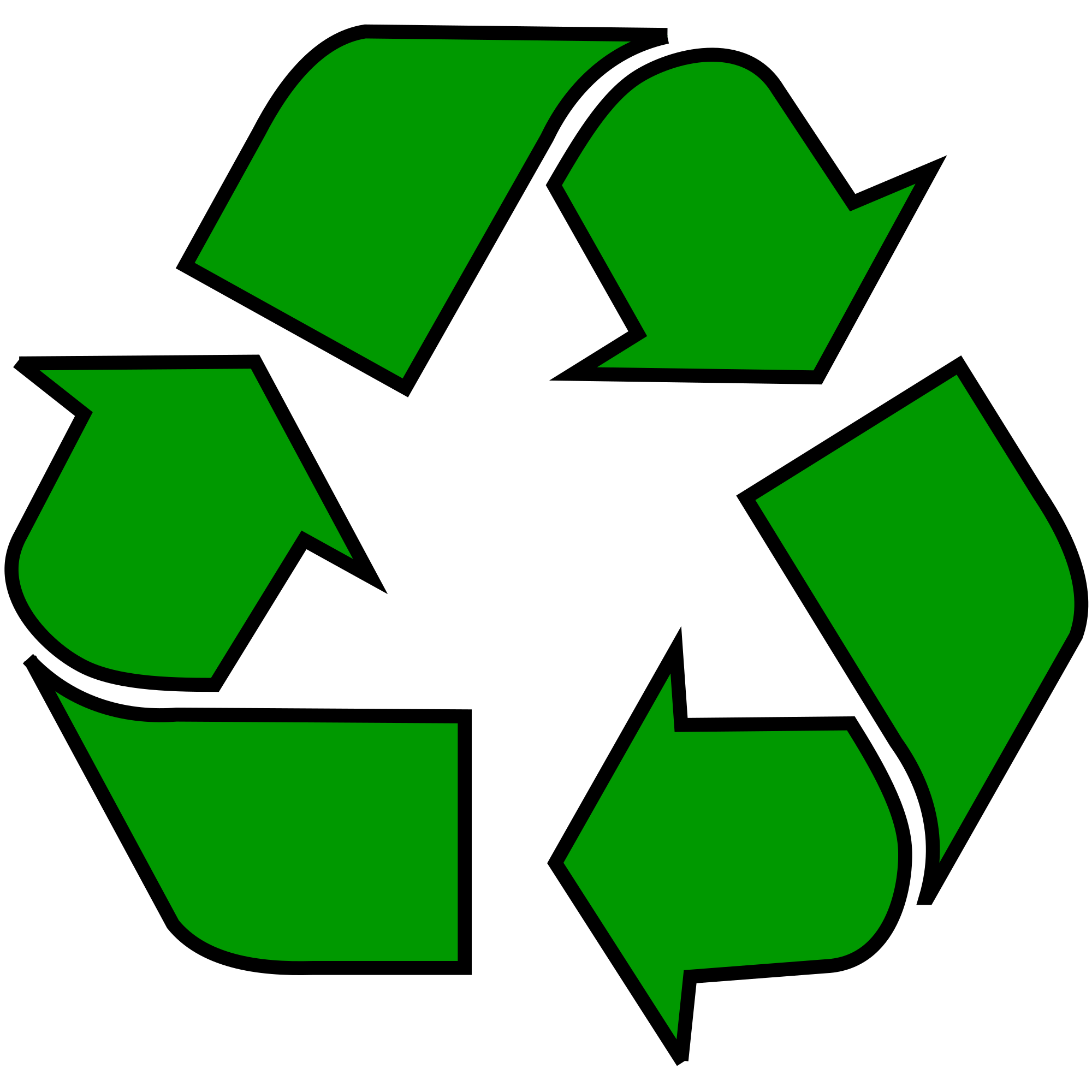 Upside Down Green Triangle Logo - Recycling symbol