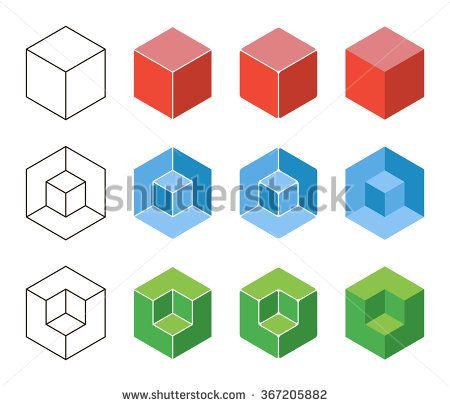Blue Square Company Logo - 3d Cube isometric logo concept. Abstract square logo template ...