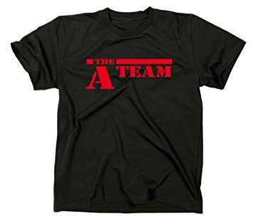 Funny Team Logo - A Team Logo T Shirt, Mr T, BA Barracus, Funny Tee Black L: Amazon.co