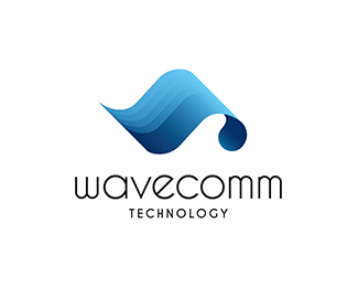 Abstract Waves Logo - WaveComm Logo design - A sinuous abstract blue wave. | Logo ...