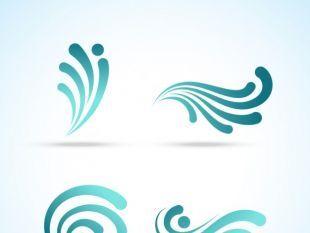 Abstract Waves Logo - Logo with 3d abstract waves | free vectors | UI Download