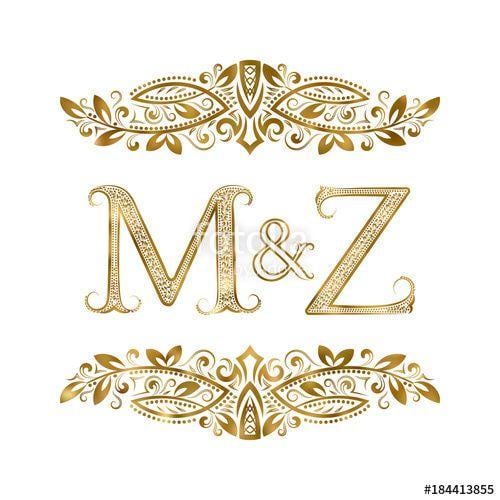 Z Symbol Logo - M and Z vintage initials logo symbol. The letters are surrounded