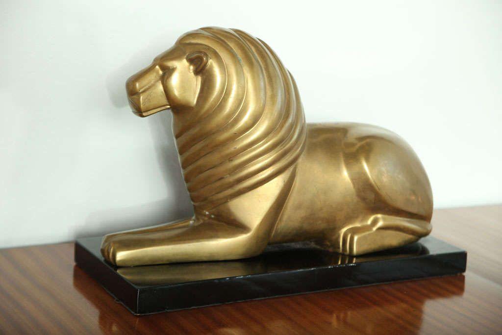 Art Deco Lion Logo - A Bronze Art Deco Lion at 1stdibs