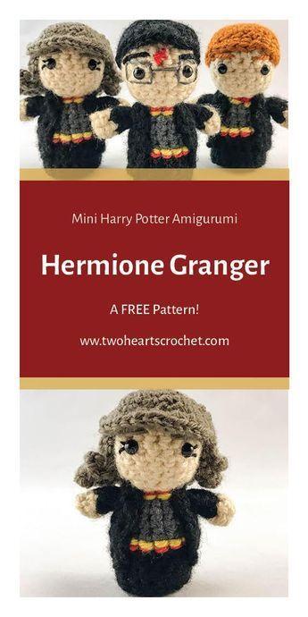 Crochet Harry Potter HP Logo - Crochet Hermione Granger Doll Pattern. Harry Potter Hermione