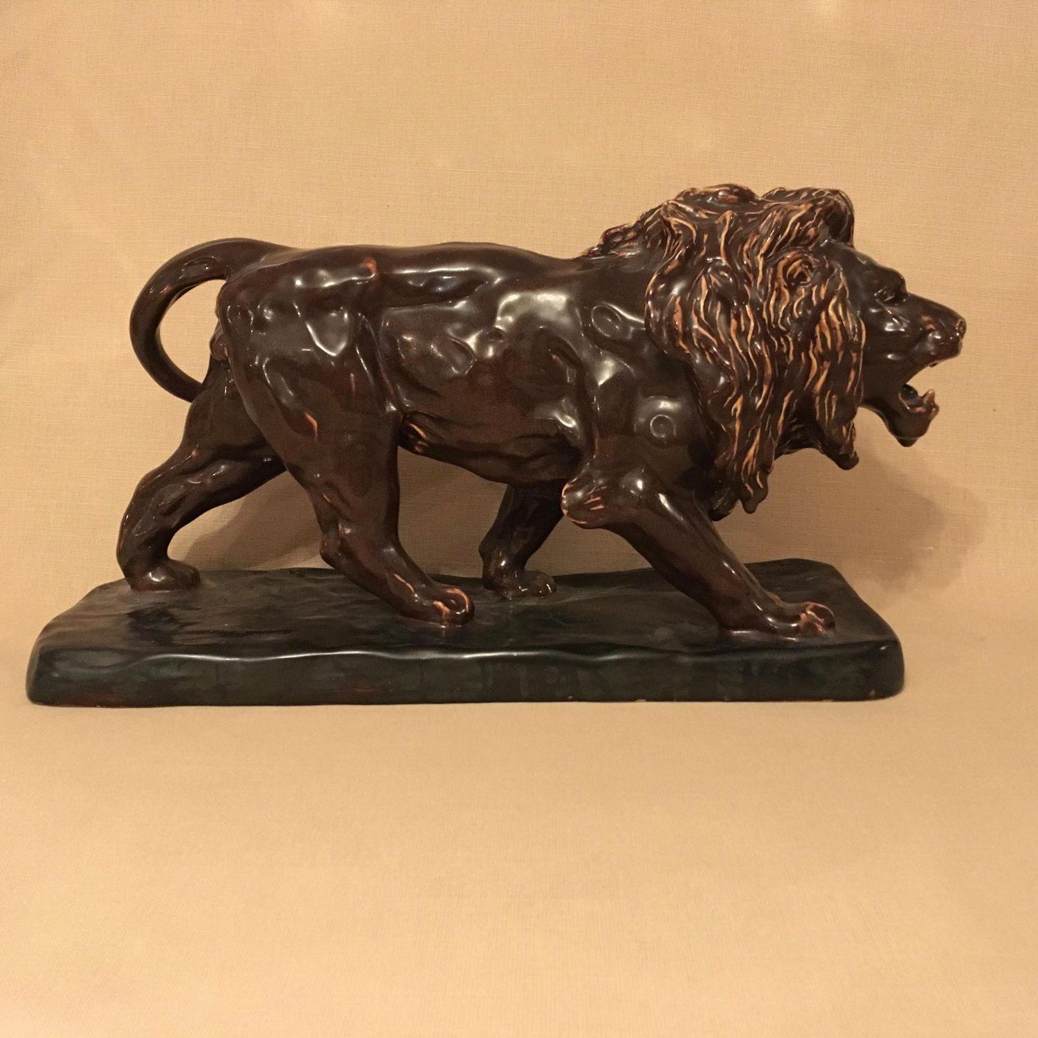 Art Deco Lion Logo - Art Deco period ceramic lion Ceramics Antique