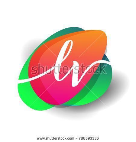 LV Company Logo - Letter LV logo with colorful splash background, letter combination ...