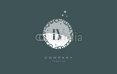 LV Company Logo - lv l v monogram floral green alphabet company letter logo. Buy