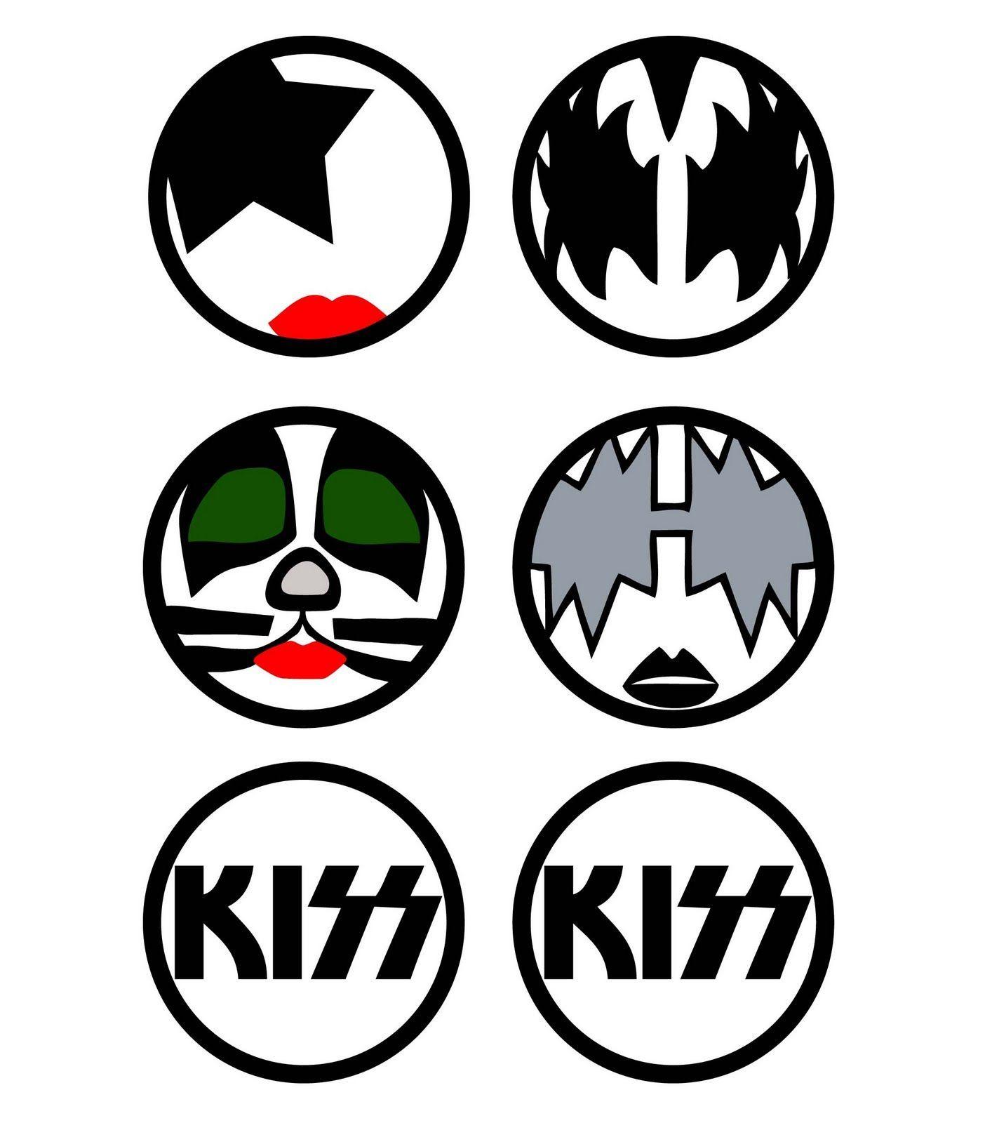 Kiss Rock Band Logo - kiss+rockband+templates | used their make-up designs to create paper ...