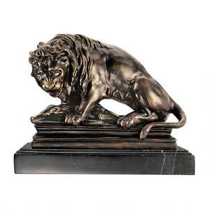 Art Deco Lion Logo - Art Deco Lion On Boar Iron & Marble Statue French Sculptor Antoine