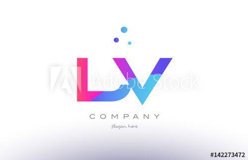 LV Company Logo - lv l v creative pink blue modern alphabet letter logo icon template