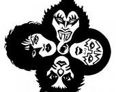 Kiss Face Logo - Kiss Face band logo vinyl decal sticker . Color:White [GD-00,249 ...