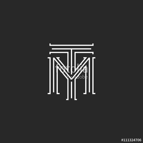 TM Logo - Monogram hipster initials TM logo letters, overlapping connection ...