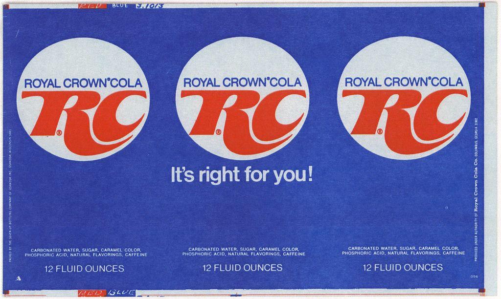 Royal Crown Cola Logo - Unrolled Can Flat Royal Crown Cola's. RC Cola