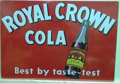 Royal Crown Cola Logo - Used ROYAL CROWN COLA red metal sign vintage logo style rc cola ...