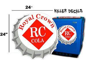 Royal Crown Cola Logo - RC ROYAL CROWN COLA BOTTLE CAP DECAL COOLERS SODA POP MACHINE