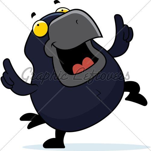 Cartoon Crow Logo - Cartoon Crow Dancing · GL Stock Images