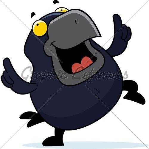 Cartoon Crow Logo - Cartoon Crow Dancing · GL Stock Image