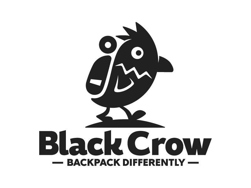 Cartoon Crow Logo - Backpacking tours company