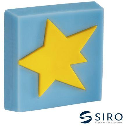 Blue Square Company Logo - Siro 'Blue Square & Gold Star' Cabinet Knob from Door